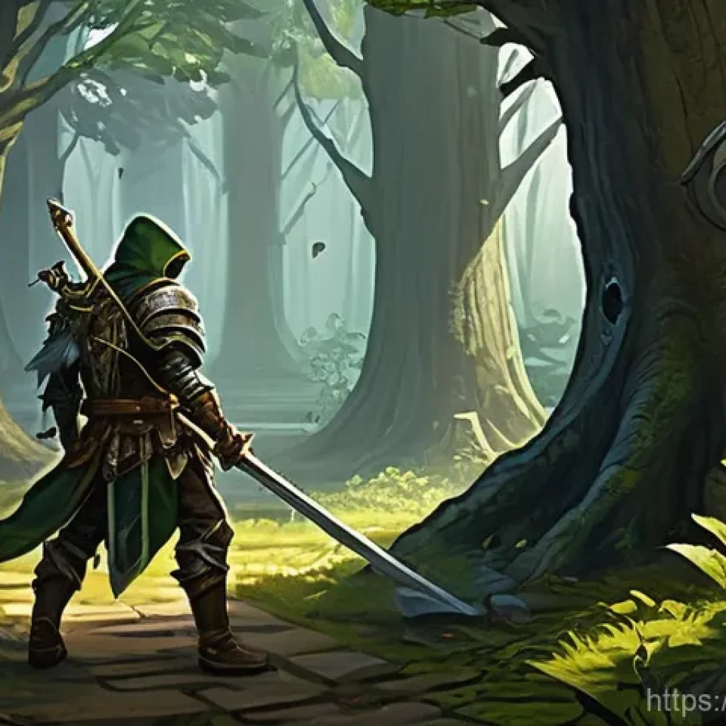 리니지 서버별 인기 사냥터 - **Forest of Outlaws: Beginner's Resource Gathering**
    An intricately detailed fantasy illustratio...