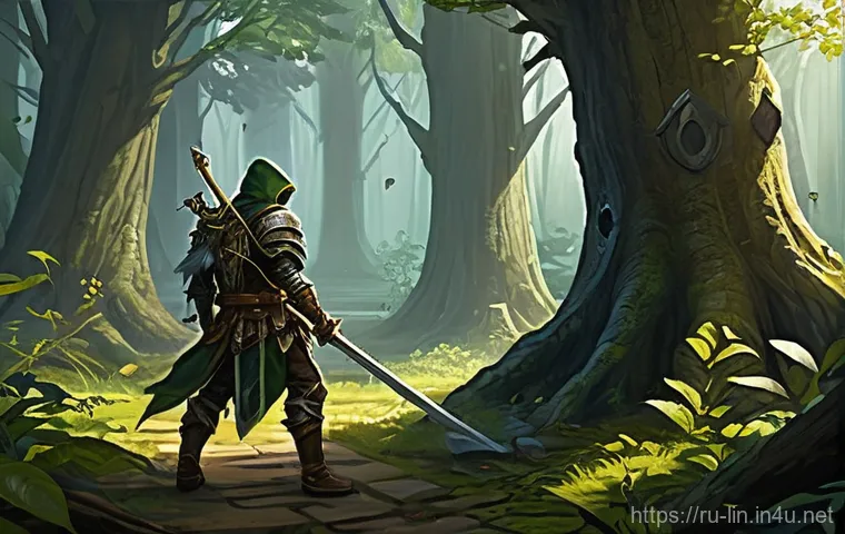 리니지 서버별 인기 사냥터 - **Forest of Outlaws: Beginner's Resource Gathering**
    An intricately detailed fantasy illustratio...